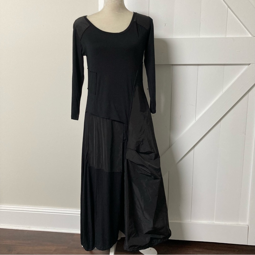 Comfy USA Lagenlook artsy maxi tulip dress patchwork size XS